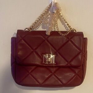 Bagley Mishka Quilted Chain Shoulder Bag in Burgundy